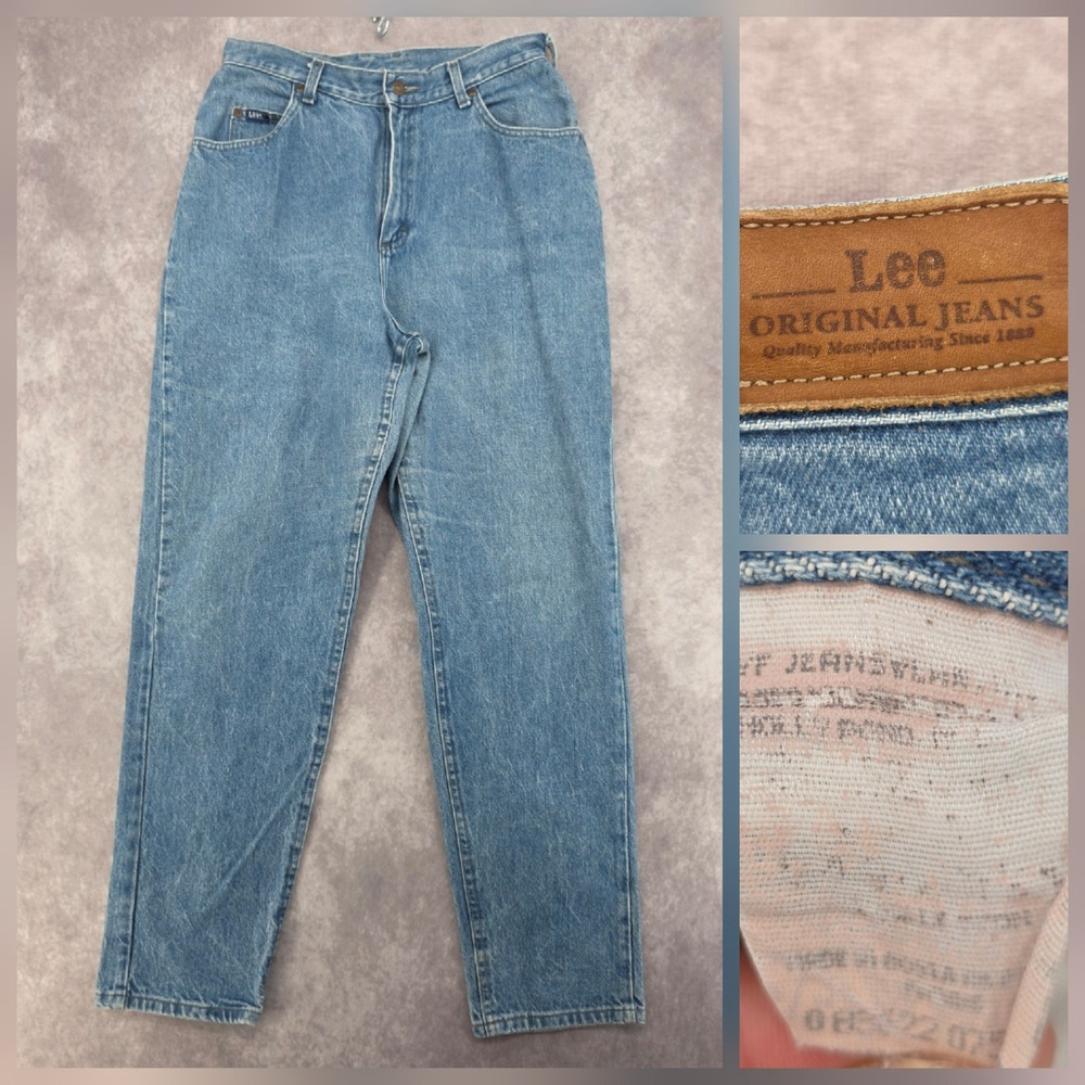 Vintage Lee Original Jeans High Waisted Tapered Leg Medium Wash Denim Style